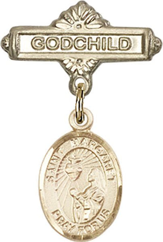 14kt Gold Filled Godchild St. Margaret Mary Alacoque Baby Badge - Engravable