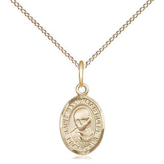 14kt Gold Saint Maximilian Kolbe Medal Engraved Catholic Saint Jewelry