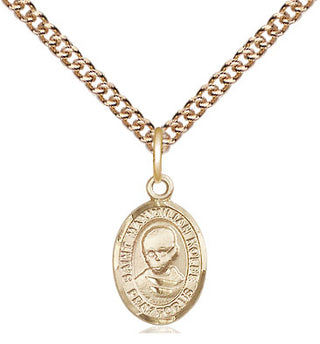 14kt Gold Saint Maximilian Kolbe Medal Engraved Catholic Saint Jewelry
