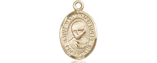 14kt Gold Saint Maximilian Kolbe Medal Engraved Catholic Saint Jewelry