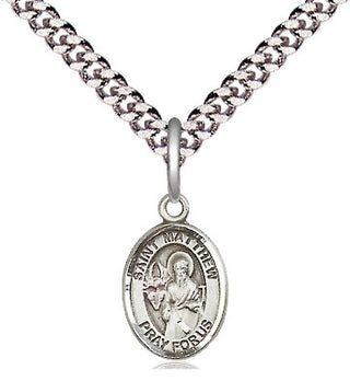 Pewter Saint Matthew the Apostle Medal Religious and Catholic Jewelry Engraved Catholic Saint Jewelry