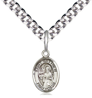 Pewter Saint Matthew the Apostle Medal Religious and Catholic Jewelry Engraved Catholic Saint Jewelry