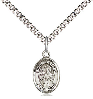 Pewter Saint Matthew the Apostle Medal Religious and Catholic Jewelry Engraved Catholic Saint Jewelry