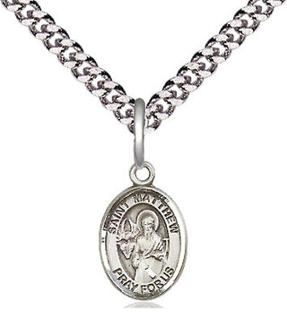 Pewter Saint Matthew the Apostle Medal Religious and Catholic Jewelry Engraved Catholic Saint Jewelry
