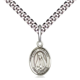 Pewter Saint Martha Medal Religious and Catholic Jewelry Engraved Catholic Saint Jewelry