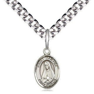 Pewter Saint Martha Medal Religious and Catholic Jewelry Engraved Catholic Saint Jewelry
