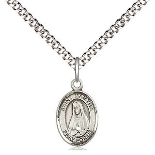 Pewter Saint Martha Medal Religious and Catholic Jewelry Engraved Catholic Saint Jewelry