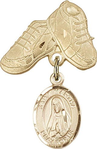 14kt Gold Filled Baby Boots St. Martha Baby Badge - Engravable