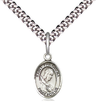 Pewter Saint Philomena Medal Religious and Catholic Jewelry Engraved Catholic Saint Jewelry