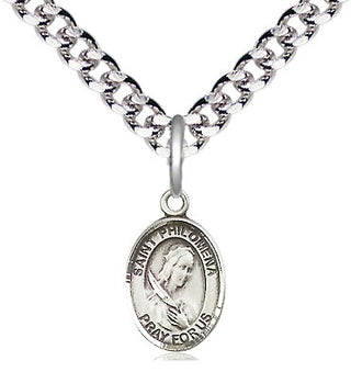 Pewter Saint Philomena Medal Religious and Catholic Jewelry Engraved Catholic Saint Jewelry