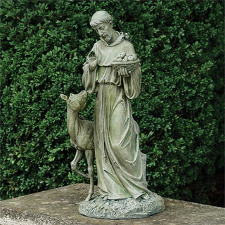 25.5-Inch St Francis With Horse Garden Statue