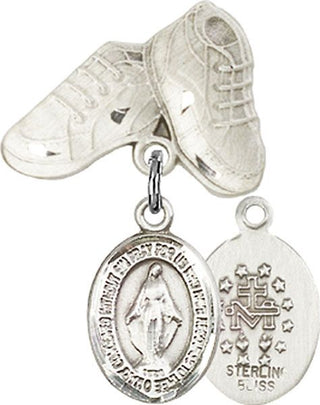 Sterling Silver Baby Boots Miraculous Baby Badge - Engravable