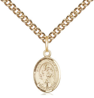 14kt Gold Saint Nicholas Medal Engraved Catholic Saint Jewelry