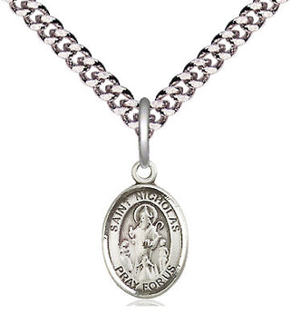 Pewter Saint Nicholas Medal Religious and Catholic Jewelry Engraved Catholic Saint Jewelry