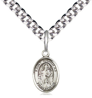 Pewter Saint Nicholas Medal Religious and Catholic Jewelry Engraved Catholic Saint Jewelry