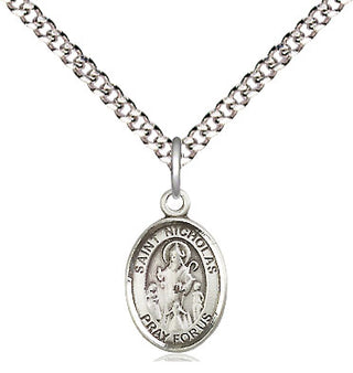 Pewter Saint Nicholas Medal Religious and Catholic Jewelry Engraved Catholic Saint Jewelry