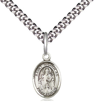 Pewter Saint Nicholas Medal Religious and Catholic Jewelry Engraved Catholic Saint Jewelry