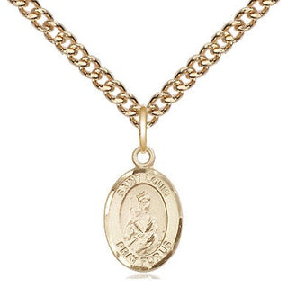14kt Gold Saint Louis Medal Engraved Catholic Saint Jewelry