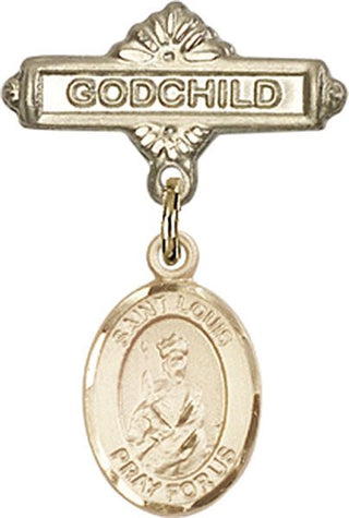 14kt Gold Godchild St. Louis Baby Badge - Engravable