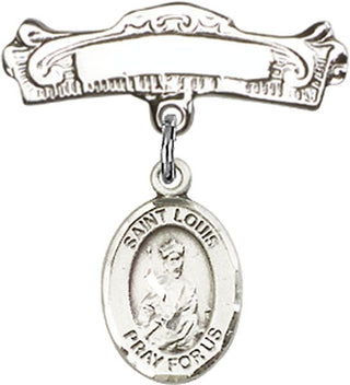 Sterling Silver Badge Pin St. Louis Baby Badge - Engravable