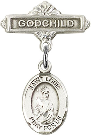 Sterling Silver Godchild St. Louis Baby Badge - Engravable