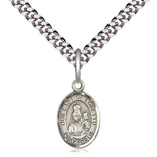 Pewter Our Lady of Loretto Medal Religious and Catholic Jewelry Engraved Catholic Saint Jewelry