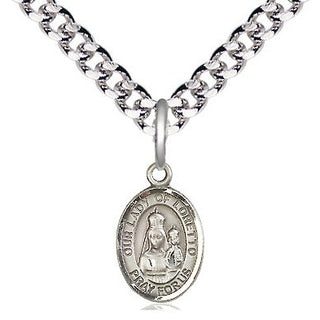 Pewter Our Lady of Loretto Medal Religious and Catholic Jewelry Engraved Catholic Saint Jewelry