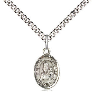 Pewter Our Lady of Loretto Medal Religious and Catholic Jewelry Engraved Catholic Saint Jewelry