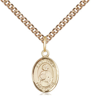 14kt Gold Saint Philip the Apostle Medal Engraved Catholic Saint Jewelry