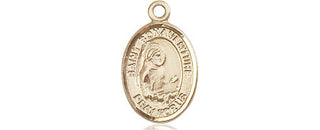 14kt Gold Saint Bonaventure Medal Engraved Catholic Saint Jewelry