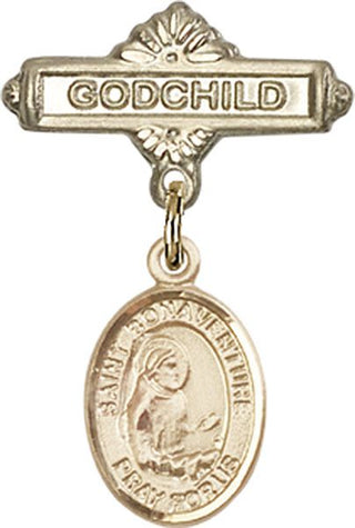 14kt Gold Filled Godchild St. Bonaventure Baby Badge - Engravable