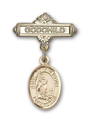 14kt Gold Godchild St. Bonaventure Baby Badge - Engravable