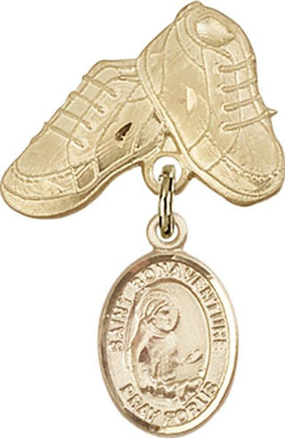 14kt Gold Baby Boots St. Bonaventure Baby Badge - Engravable