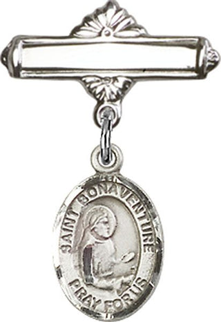 Sterling Silver Polished Badge Pin St. Bonaventure Baby Badge - Engravable