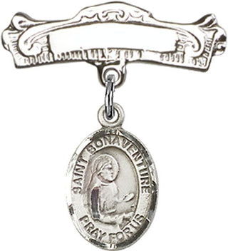 Sterling Silver Badge Pin St. Bonaventure Baby Badge - Engravable