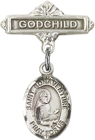 Sterling Silver Godchild St. Bonaventure Baby Badge - Engravable