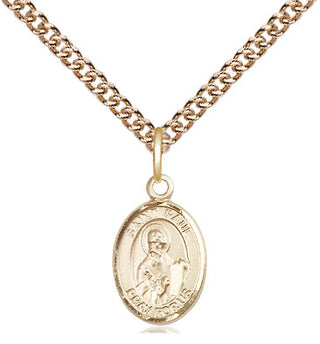 14kt Gold Saint Paul the Apostle Medal Engraved Catholic Saint Jewelry