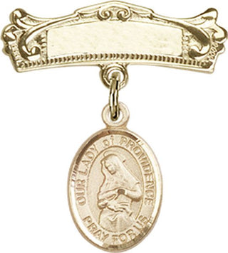 14kt Gold Badge Pin O/L of Providence Baby Badge - Engravable