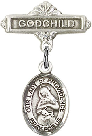 Sterling Silver Godchild O/L of Providence Baby Badge - Engravable