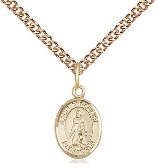 14kt Gold Saint Peregrine Laziosi Medal Engraved Catholic Saint Jewelry