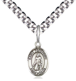 Pewter Saint Peregrine Laziosi Medal Religious and Catholic Jewelry Engraved Catholic Saint Jewelry