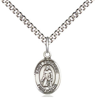 Pewter Saint Peregrine Laziosi Medal Religious and Catholic Jewelry Engraved Catholic Saint Jewelry