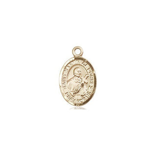 14kt Gold Saint Martin de Porres Medal Engraved Catholic Saint Jewelry