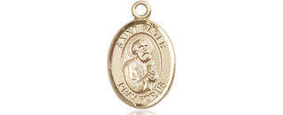 14kt Gold Saint Peter the Apostle Medal Engraved Catholic Saint Jewelry