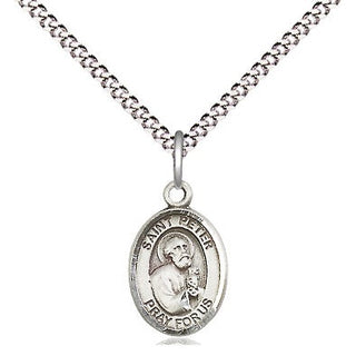 Pewter Saint Peter the Apostle Medal Religious and Catholic Jewelry Engraved Catholic Saint Jewelry