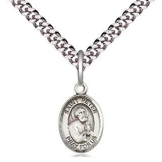 Pewter Saint Peter the Apostle Medal Religious and Catholic Jewelry Engraved Catholic Saint Jewelry