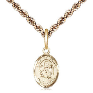 14kt Gold Saint Raymond Nonnatus Medal Engraved Catholic Saint Jewelry