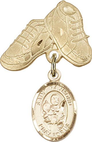 14kt Gold Filled Baby Boots St. Raymond Nonnatus Baby Badge - Engravable
