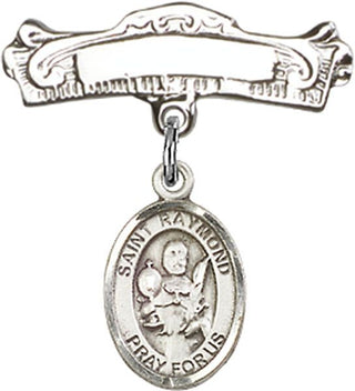 Sterling Silver Badge Pin St. Raymond Nonnatus Baby Badge - Engravable