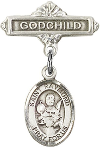 Sterling Silver Godchild St. Raymond Nonnatus Baby Badge - Engravable